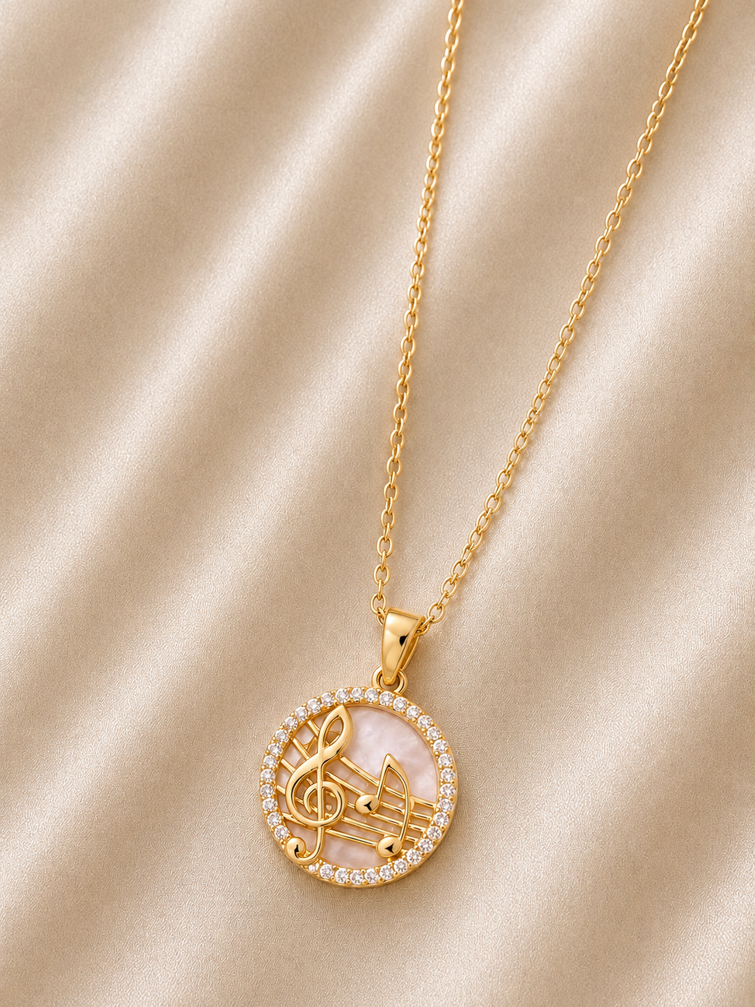Melodia Crystal Notes Pendant Necklace