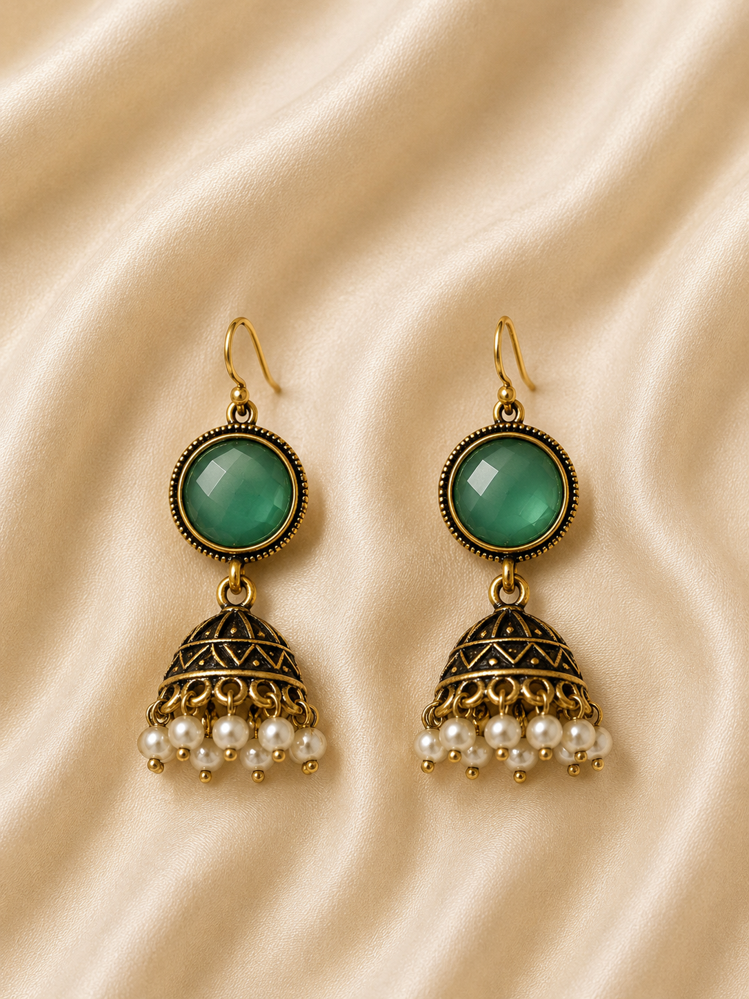 Pearl Bell Jhumki Earrings