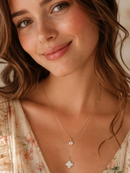 Celeste Duo Clover Necklace