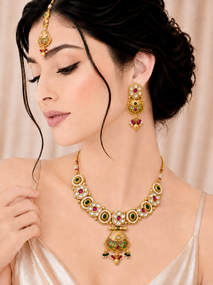 Rang Mahal Kundan Necklace Set