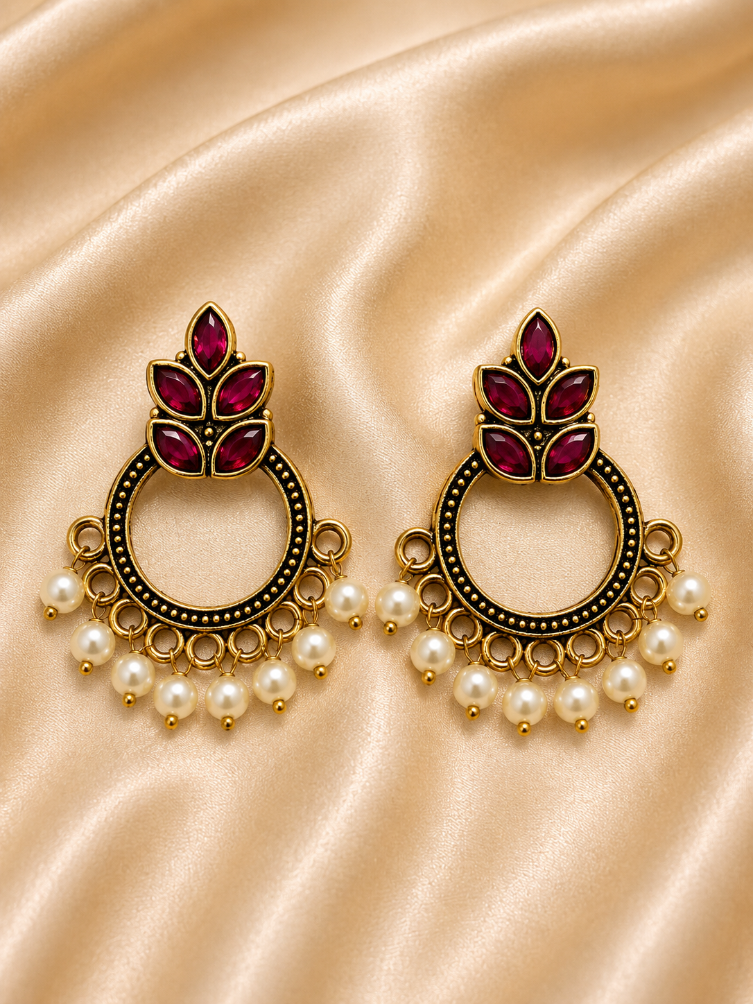 Pearl Hoop Statement Earrings