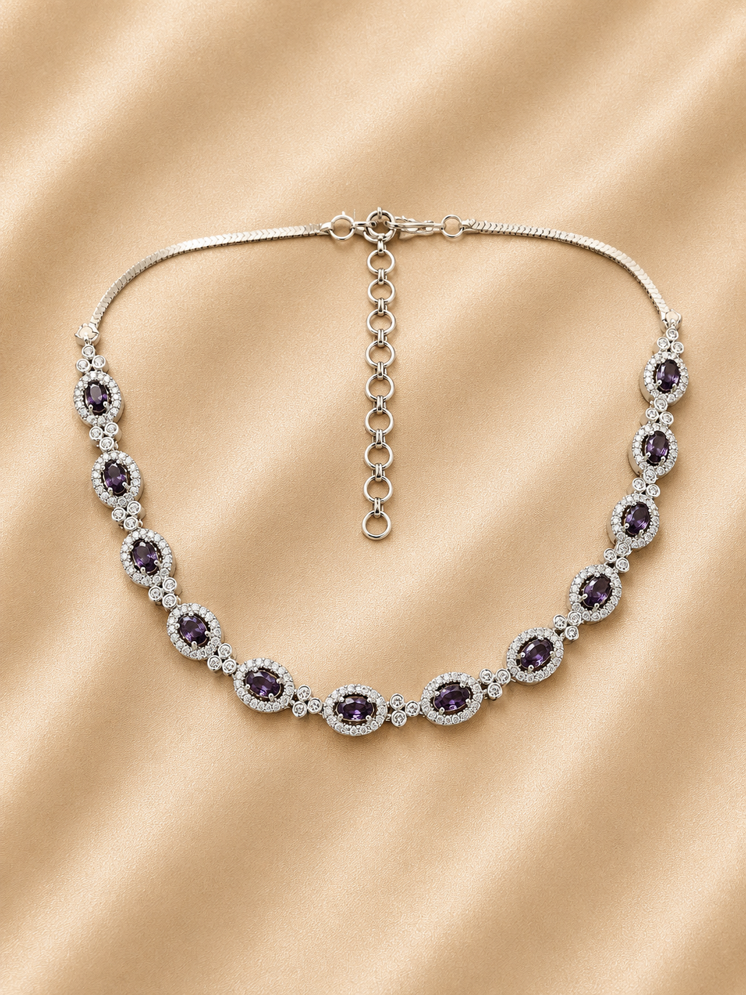 Amethyst Grace Diamond Necklace Set