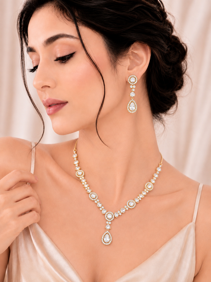 Noor Crystal AD Necklace Set