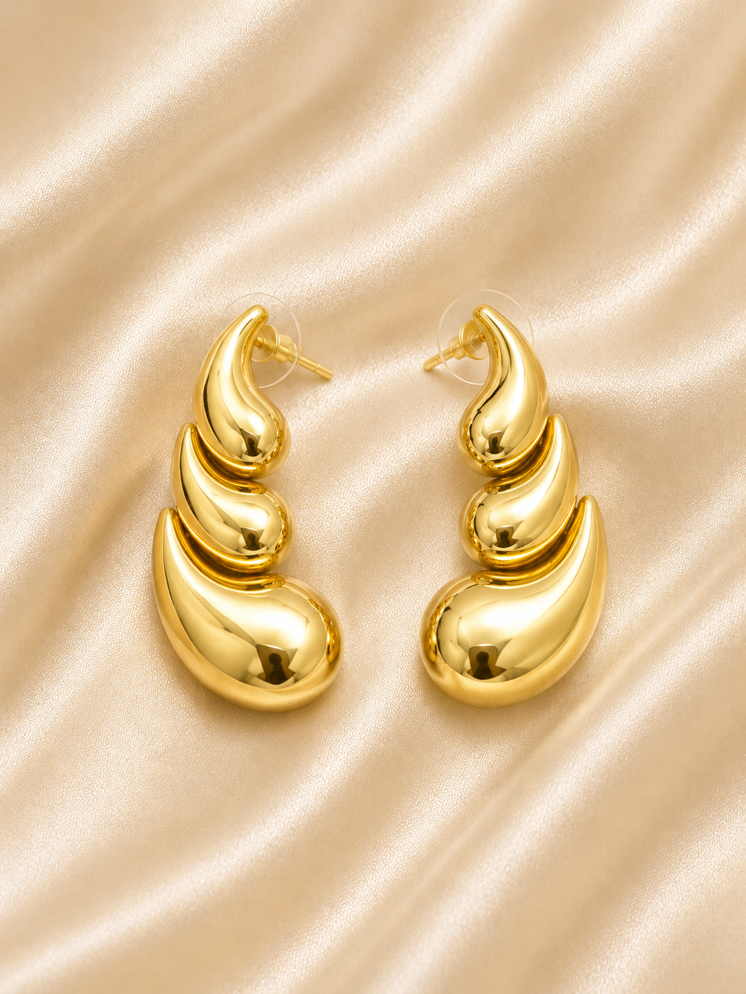 Golden Drop Sculpt Earrings