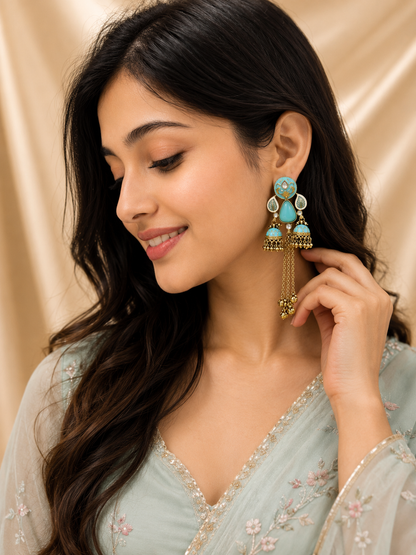 Azure Royale Twin Jhumka Earrings