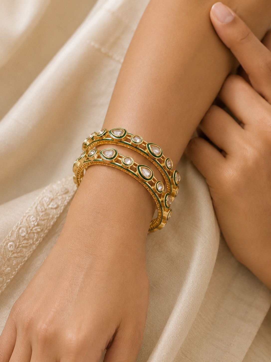 Ruby/crystal-clear Radiance Bangles