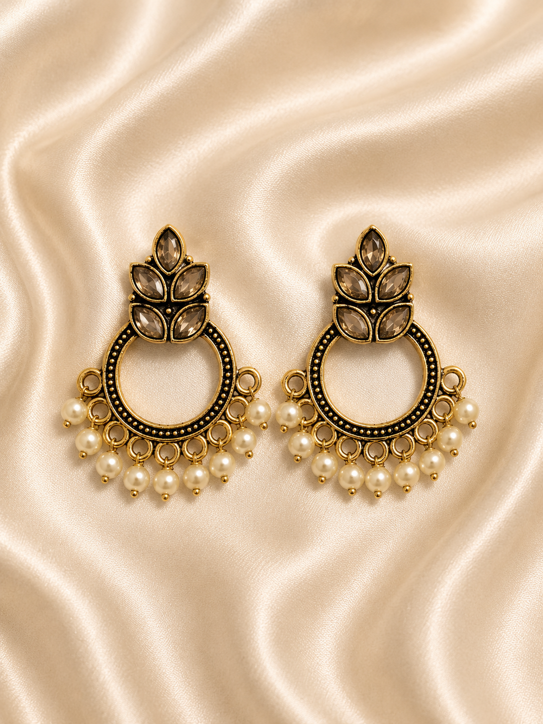 Pearl Hoop Statement Earrings