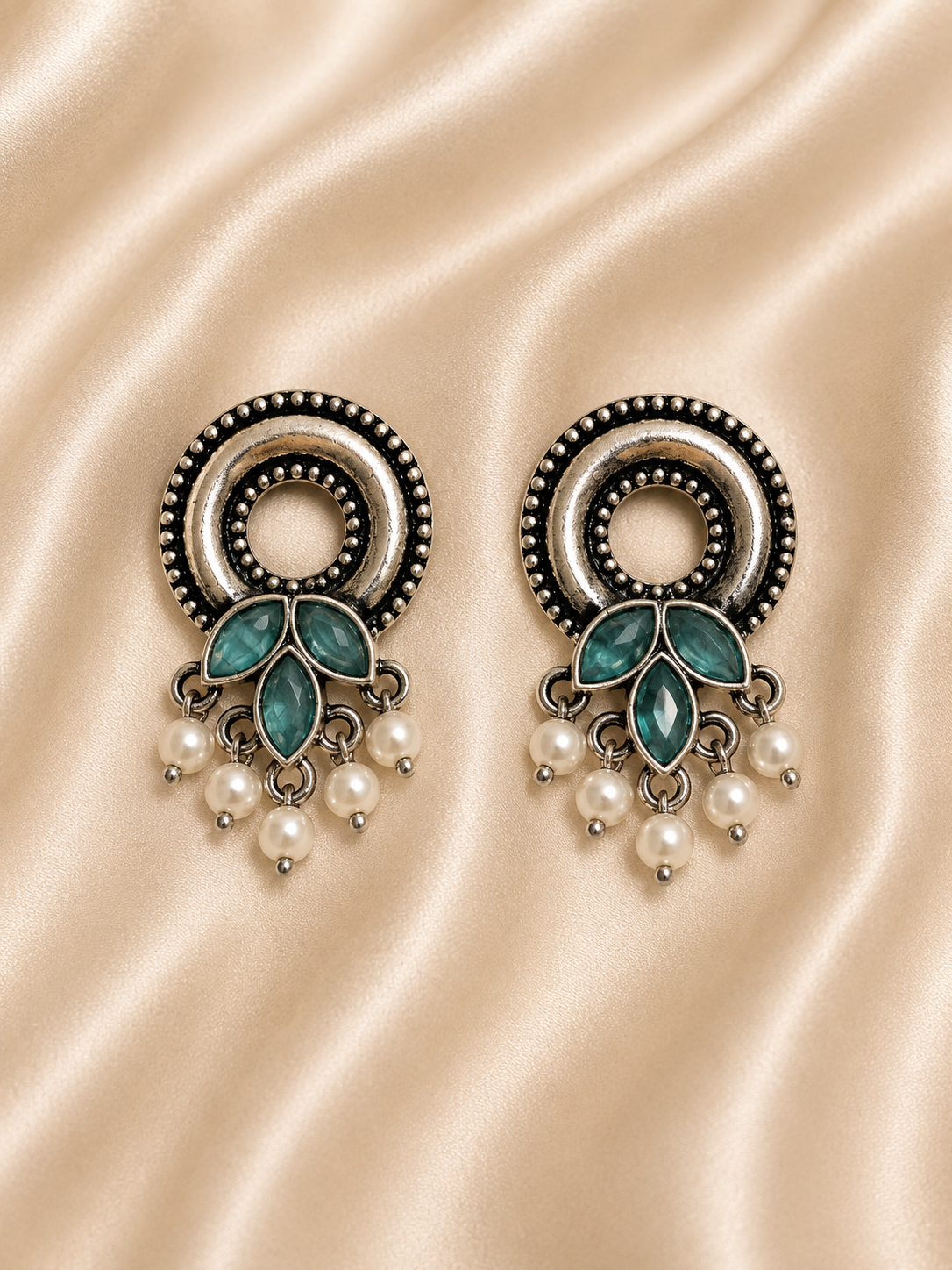 Crescent Pearl Statement Earrings