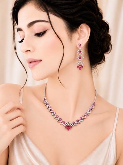 Ruby Cascade Luxe Necklace Set