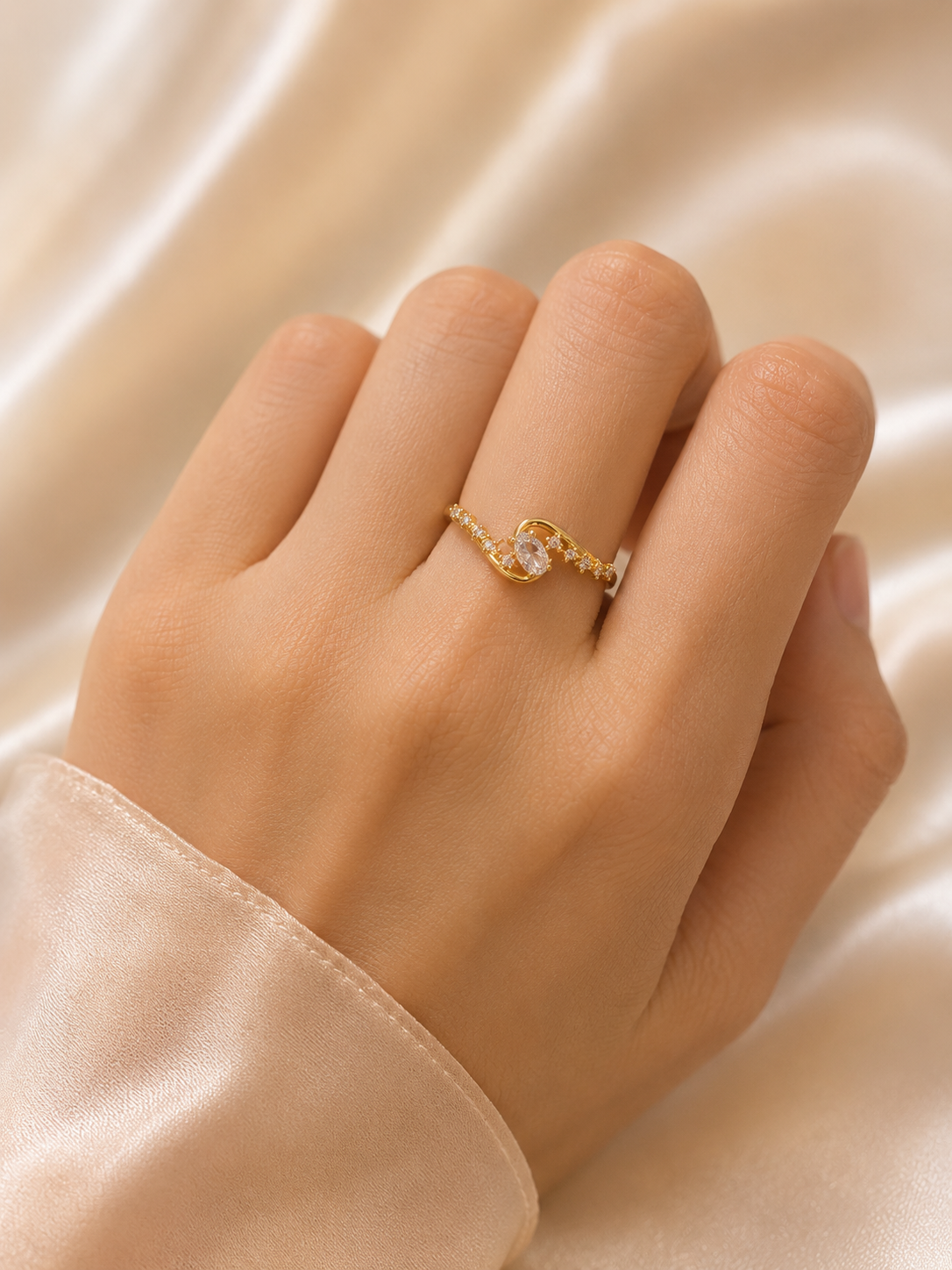 Crystal Swirl Ring