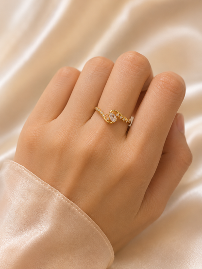 Crystal Swirl Ring
