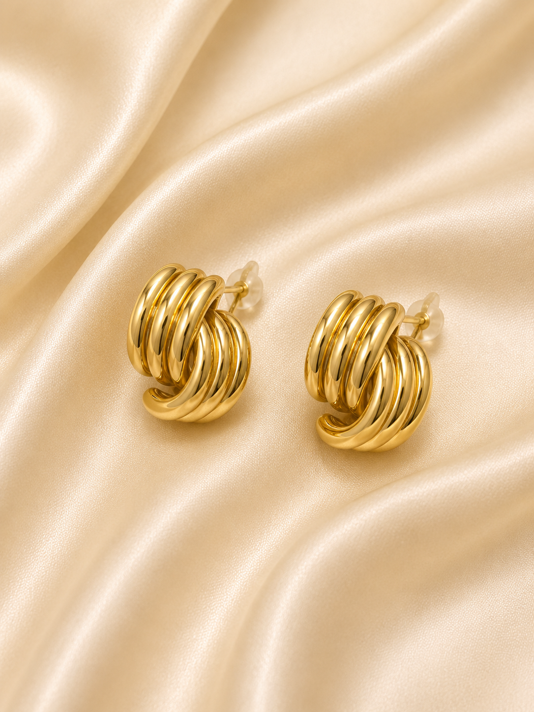 Golden Knot Hoop Earrings