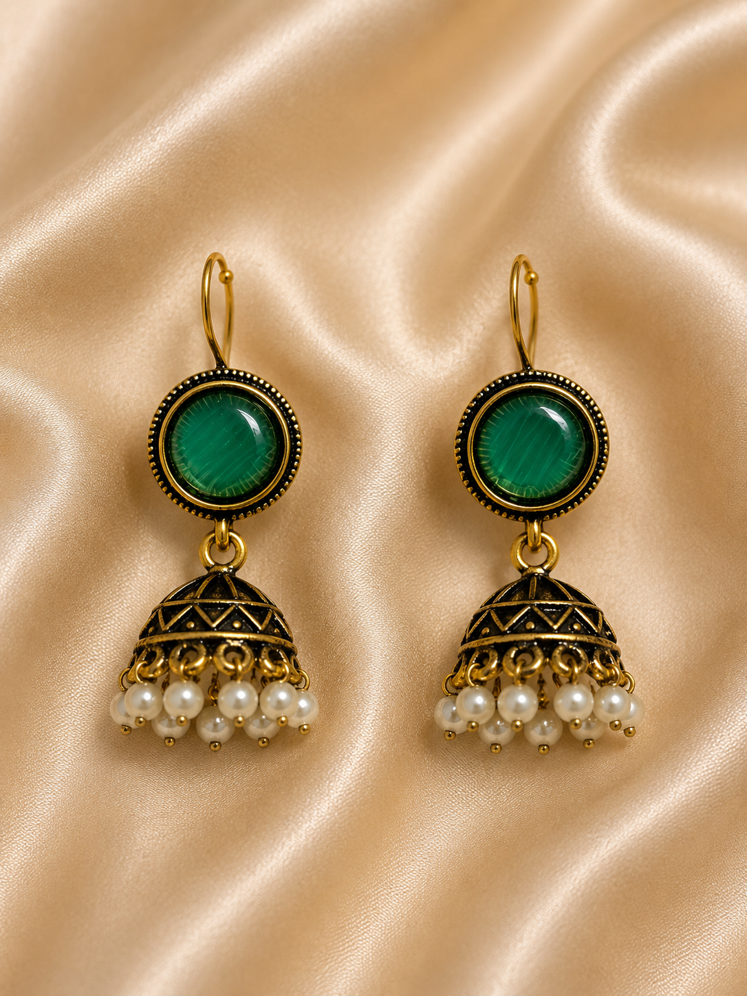 Pearl Bell Jhumki Earrings