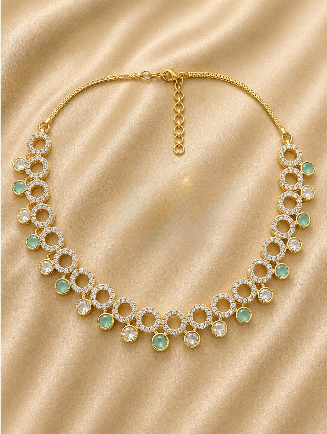Celeste Circle Brass Kundan Necklace Set