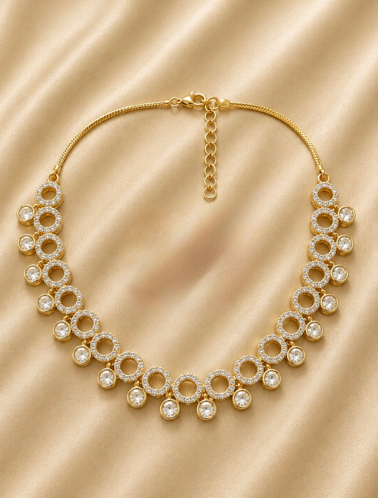 Celeste Circle Brass Kundan Necklace Set