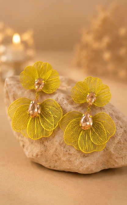 Neon Petal Glow Earrings