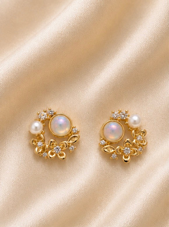 Opal Pearl Bloom Studs