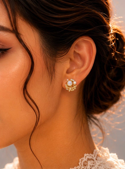 Opal Pearl Bloom Studs