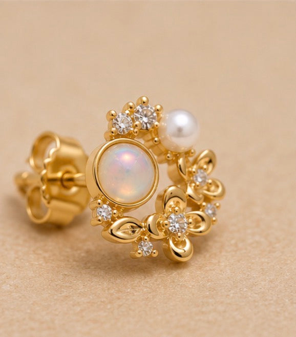 Opal Pearl Bloom Studs