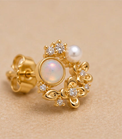 Opal Pearl Bloom Studs