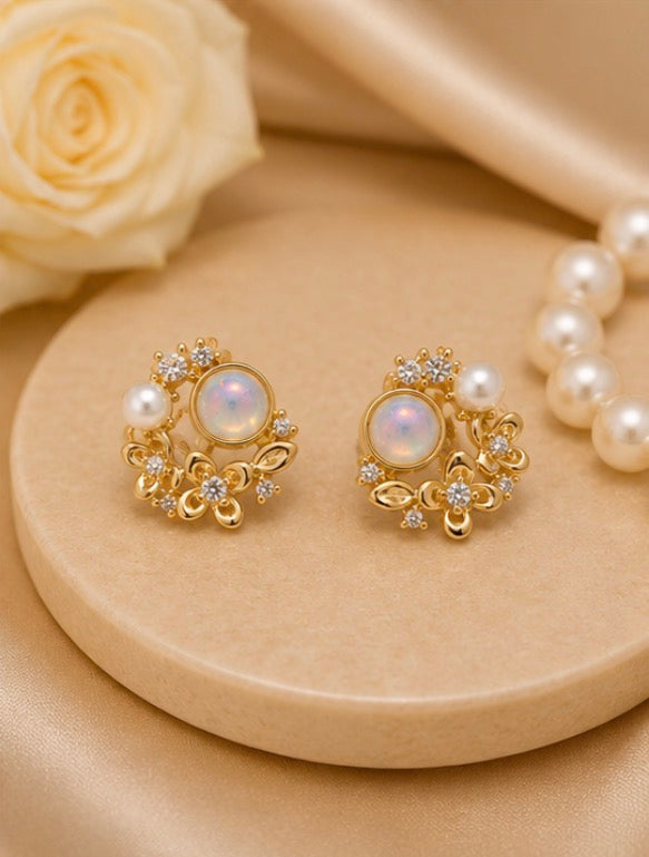 Opal Pearl Bloom Studs