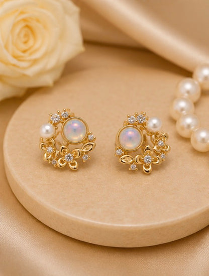 Opal Pearl Bloom Studs