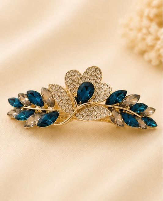 Royal Sapphire Bloom Hair Claw