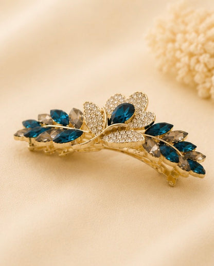 Royal Sapphire Bloom Hair Claw