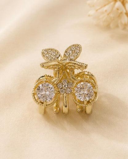 Golden Blossom Crystal Hair Claw