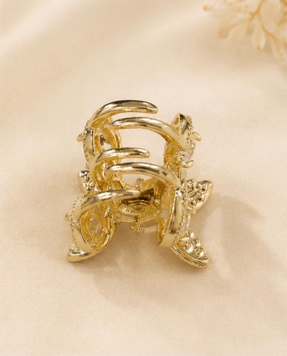 Golden Blossom Crystal Hair Claw