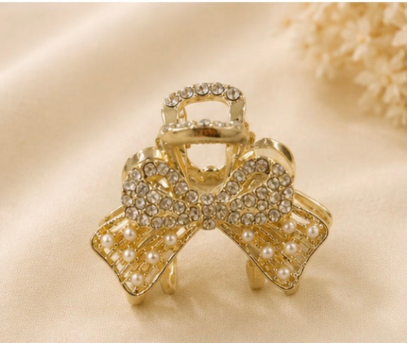 Pearl Bow Luxe Hair Claw