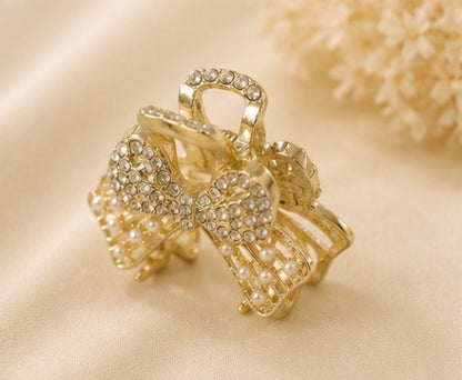 Pearl Bow Luxe Hair Claw