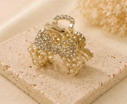 Pearl Bow Luxe Hair Claw