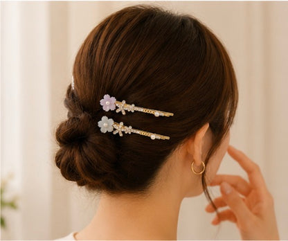 Pastel Blossom Crystal Hair Pins