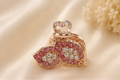 Rose Petal Sparkle Hair Claw
