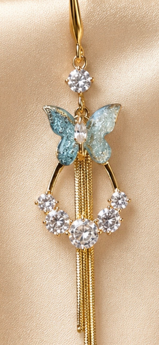 Azure Flutter Tassel Earrings