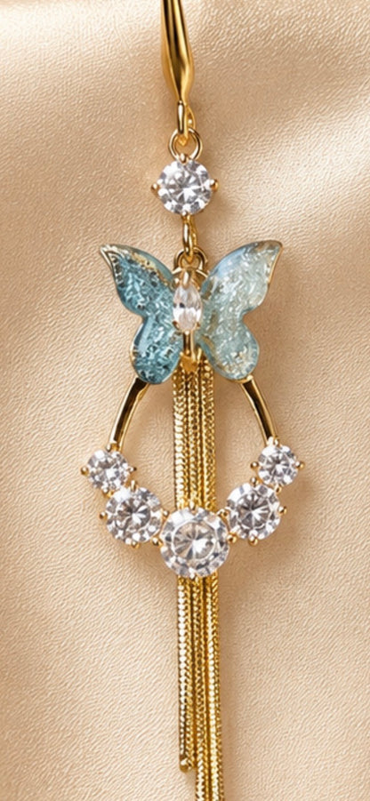 Azure Flutter Tassel Earrings